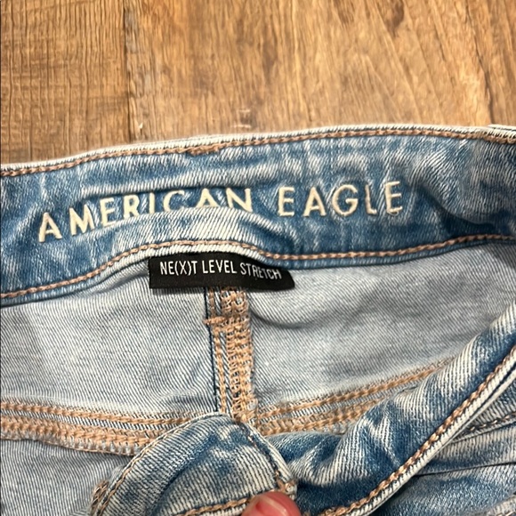 Distressed Blue Flare Jeans - Picture 3 of 4